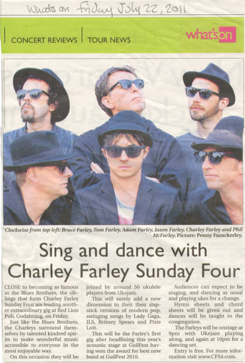 What's On - The Charley Farley Sunday Four, that's what!